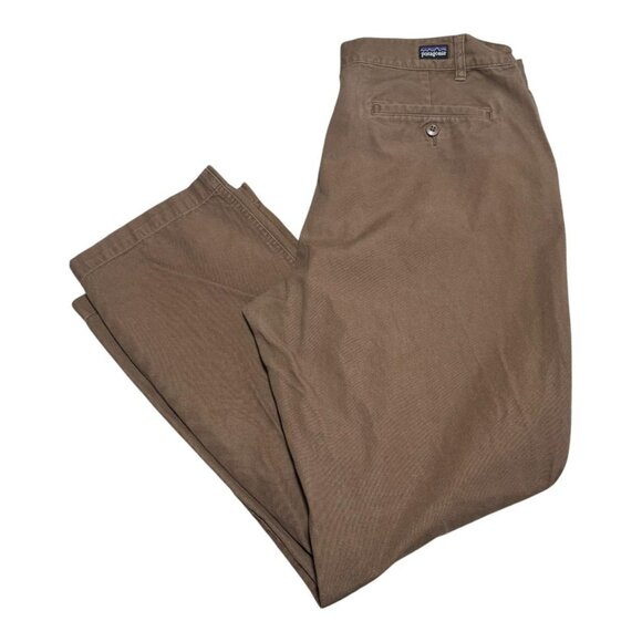 Patagonia 100% Organic Cotton Straight Leg‎ Brown Tan Pants Men’s 37x31 - Picture 1 of 6